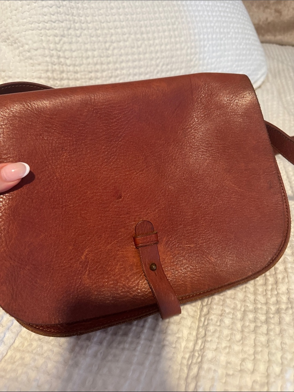 Lucky Brand Rustic Brown Leather Crossbody Satchel - Picture 4 of 13